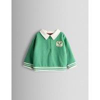 JoJo Maman Bb Tennis Appliqu Half Zip Sweatshirt (1-9 Yrs) Green