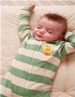 JoJo Maman Bb Pure Cotton Striped Giraffe Sleepsuit (7lbs-18 Mths) Green