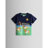 JoJo Maman Bb Pure Cotton Three Lions Football T-Shirt (6 Months-7 Years) Navy