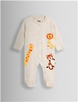 Pure Cotton Safari Appliqu Sleepsuit (7lbs-12 Mths)