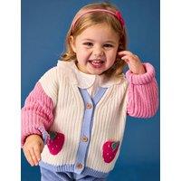 JoJo Maman Bb Pure Cotton Strawberry Cardigan (6 Mths-7 Yrs) Bright Pink