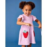 JoJo Maman Bb Pure Cotton Strawberry Applique Dress (6 Mths-7 Yrs) Lilac