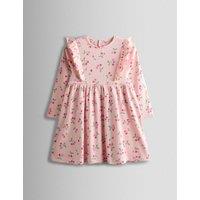 JoJo Maman Bb Pure Cotton Cherry Print Dress (6 Mths-7 Yrs) Light Pink