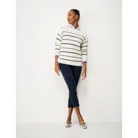Crew Clothing Mid Rise Slim Fit Cropped Jeans Navy