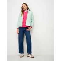 Crew Clothing Hooded Puffer Jacket Aqua