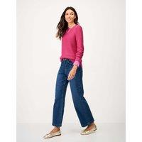 Crew Clothing Pure Cotton Textured Stitch Jumper Medium Pink