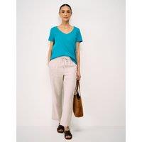 Crew Clothing Pure Cotton V Neck T-Shirt Aqua