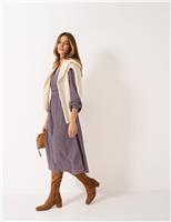 Crew Clothing Printed V-Neck Midi Tea Dress Medium Red