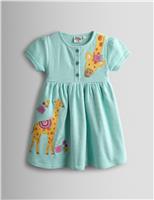 Pure Cotton Striped Giraffe Dress (6 Mths - 7 Yrs)