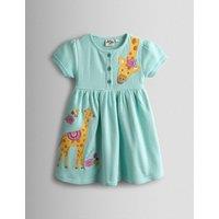 JoJo Maman Bb Pure Cotton Striped Giraffe Dress (6 Mths - 7 Yrs) Light Green