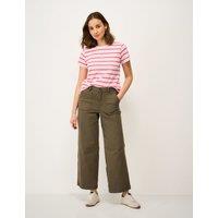 Crew Clothing Pure Cotton Striped T-Shirt Light Pink