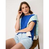 Crew Clothing Pure Cotton Crew Neck T-Shirt Light Blue