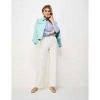 Crew Clothing Mid Rise Wide Leg Jeans White