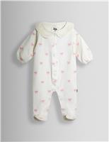 Pure Cotton Bow Sleepsuit (0-18 Months)