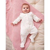 JoJo Maman Bb Pure Cotton Bow Sleepsuit (7lbs-18 Mths) Cream