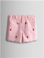 Pure Cotton Gingham Strawberry Shorts (6 Mths-7 Yrs)
