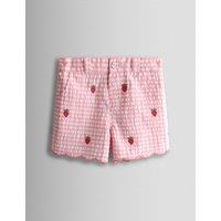JoJo Maman Bb Pure Cotton Gingham Strawberry Shorts (6 Mths-7 Yrs) Light Pink