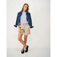 Crew Clothing Pure Cotton Striped T-Shirt Light Blue