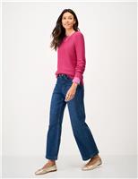 Crew Clothing Pure Cotton Textured Stitch Jumper Navy Mix