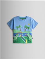 Pure Cotton Dinosaur Tennis T-Shirt (6 Months-7 Years)