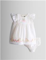 2 Piece Pure Cotton Dress Outfit (0-24 Mths)