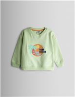 Pure Cotton Surf Seeker Slogan Sweatshirt (6 Months-7 Years)