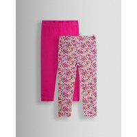 JoJo Maman Bb 2 Pack Cotton Rich Floral Leggings (6 Mths - 7 Yrs) Fuchsia