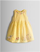 Pure Cotton Gingham Duck & Bunny Dress (6 Mths-7 Yrs)