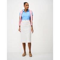 Crew Clothing Denim Midi Skirt White