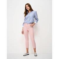 Crew Clothing Mid Rise Slim Fit Cropped Jeans Soft Pink