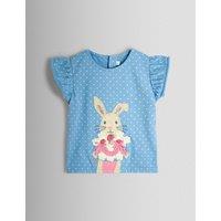 JoJo Maman Bb Pure Cotton Bunny T-Shirt (6 Mths-7 Yrs) Mid Blue
