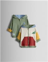 Pure Cotton Boucl Dino Reversible Hoodie (6 Mths - 6 Yrs)