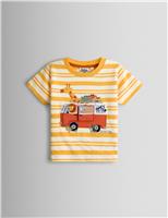 Pure Cotton Striped Appliqu T-Shirt (6 Mths - 7 Yrs)