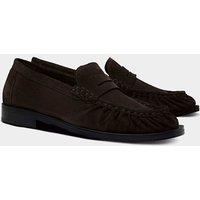 Hawes & Curtis Suede Slip On Loafers Chocolate