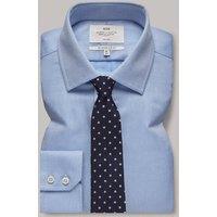 Hawes & Curtis Slim Fit Non Iron Pure Cotton Textured Shirt Blue
