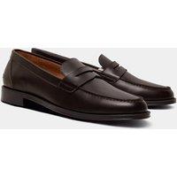 Hawes & Curtis Leather Penny Loafers Chocolate