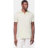 Hawes & Curtis Pure Linen Open Neck Polo Shirt Green