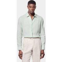 Hawes & Curtis Slim Fit Pure Linen Shirt Sage