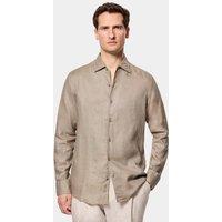 Hawes & Curtis Slim Fit Pure Linen Shirt Sage