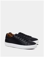Hawes & Curtis Leather Lace Up Trainers Black