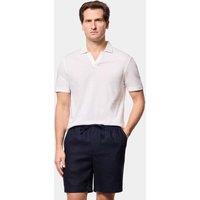 Hawes & Curtis Pure Linen Open Neck Polo Shirt White