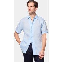 Hawes & Curtis Regular Fit Pure Linen Shirt Light Blue