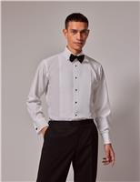 Hawes & Curtis Slim Fit Pure Cotton Textured Dress Shirt White