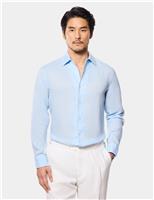 Hawes & Curtis Slim Fit Pure Linen Shirt Light Blue