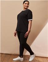 Live Unlimited London Jersey Seam Detail Leggings Black