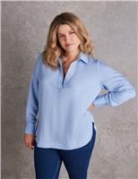 Collared V-Neck Popover Shirt