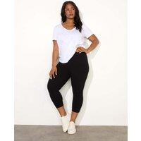 Live Unlimited London Cotton Rich High Waisted Cropped Leggings Black