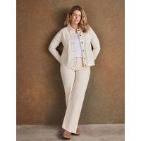 Live Unlimited London Denim Lightweight Cropped Jacket Ecru
