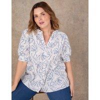 Live Unlimited London Print Button Through Blouse White