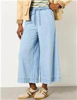FatFace Wide Leg Ankle Grazer Jeans Blue Denim